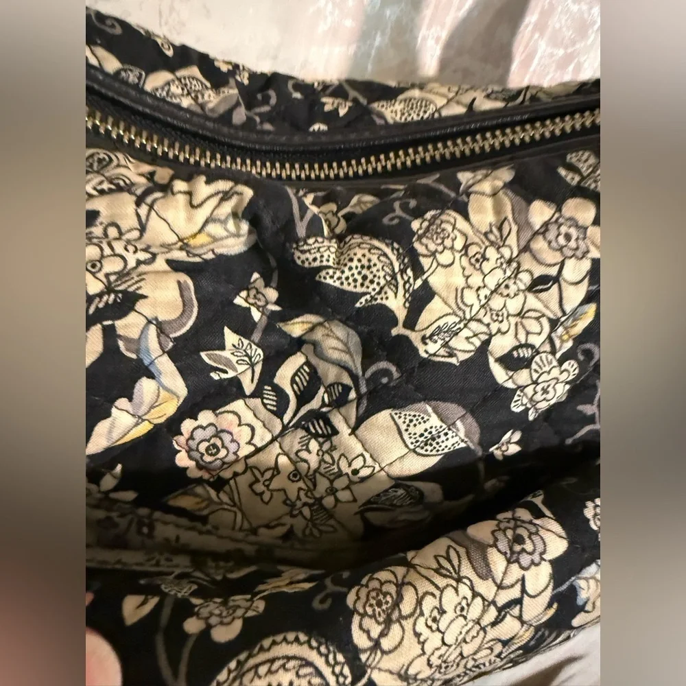 Vera Bradley Vintage Black & White Flower ( Holland Garden) Pattern Shoulder Bag